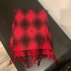 Red Plaid Lambswool Ralph Lauren Scarf